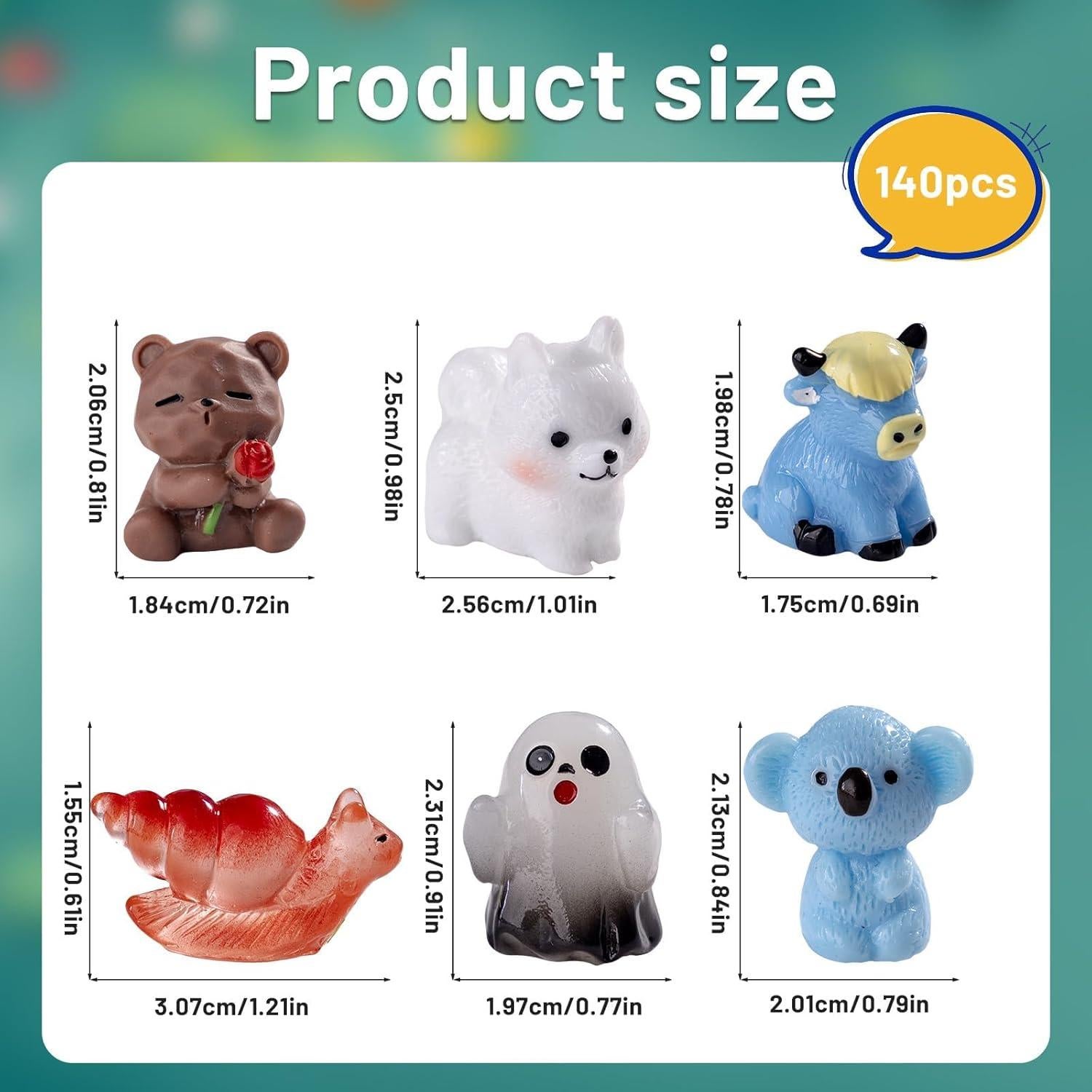 Paquete 140 Figuritas Mini Animales Jrootouh para Decoración