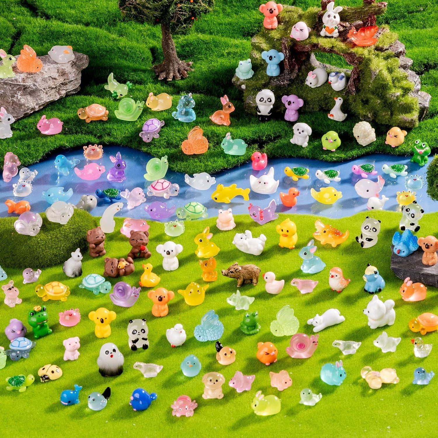 Paquete 140 Figuritas Mini Animales Jrootouh para Decoración