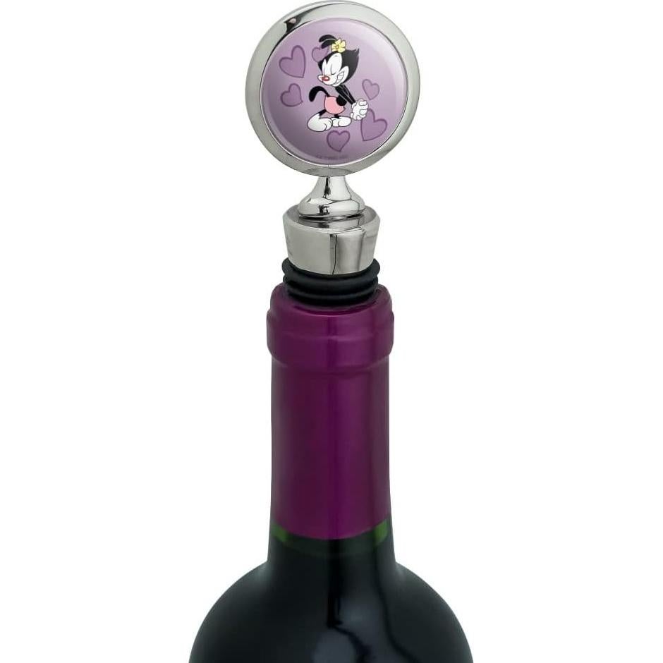 Tapón de Botella de Vino Animaniacs - Metal Cromado y Goma