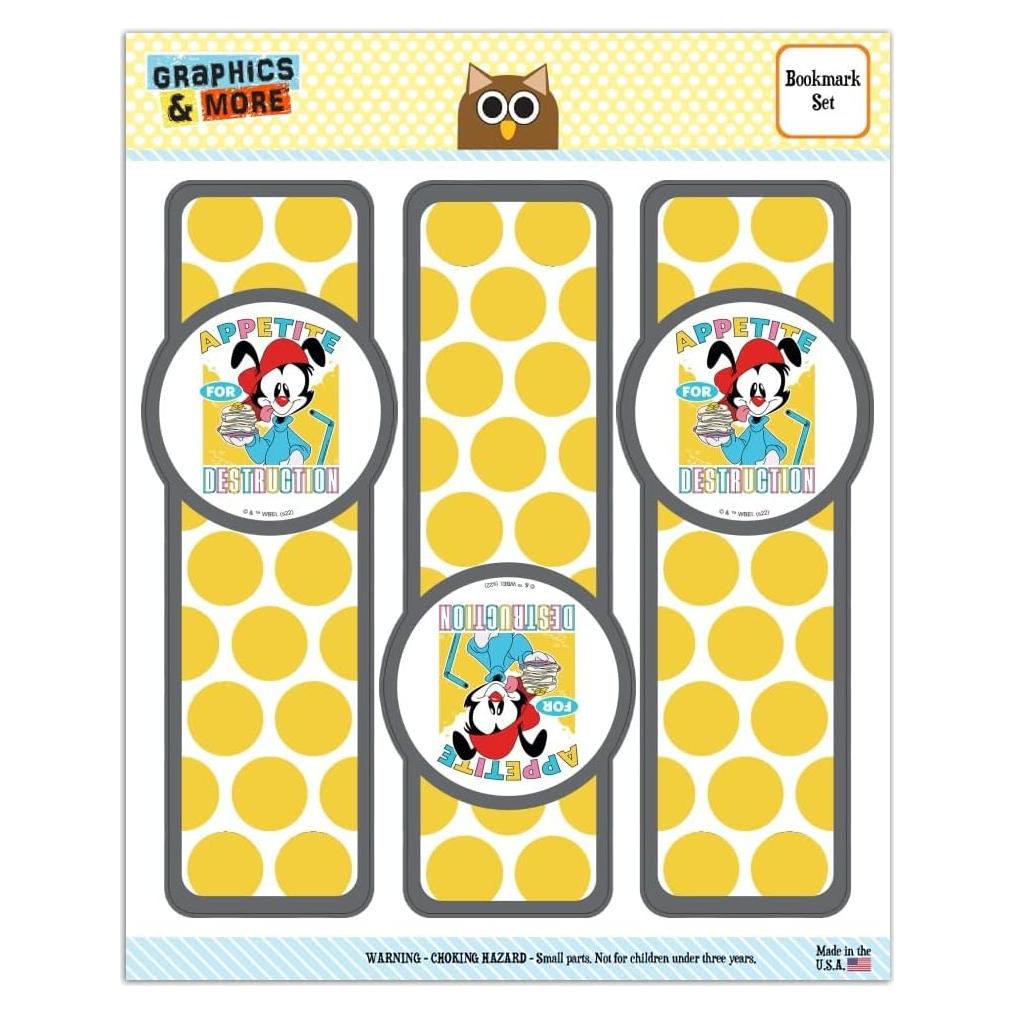 Conjunto de 3 Marcadores Laminados Animaniacs 17 cm Multicolor