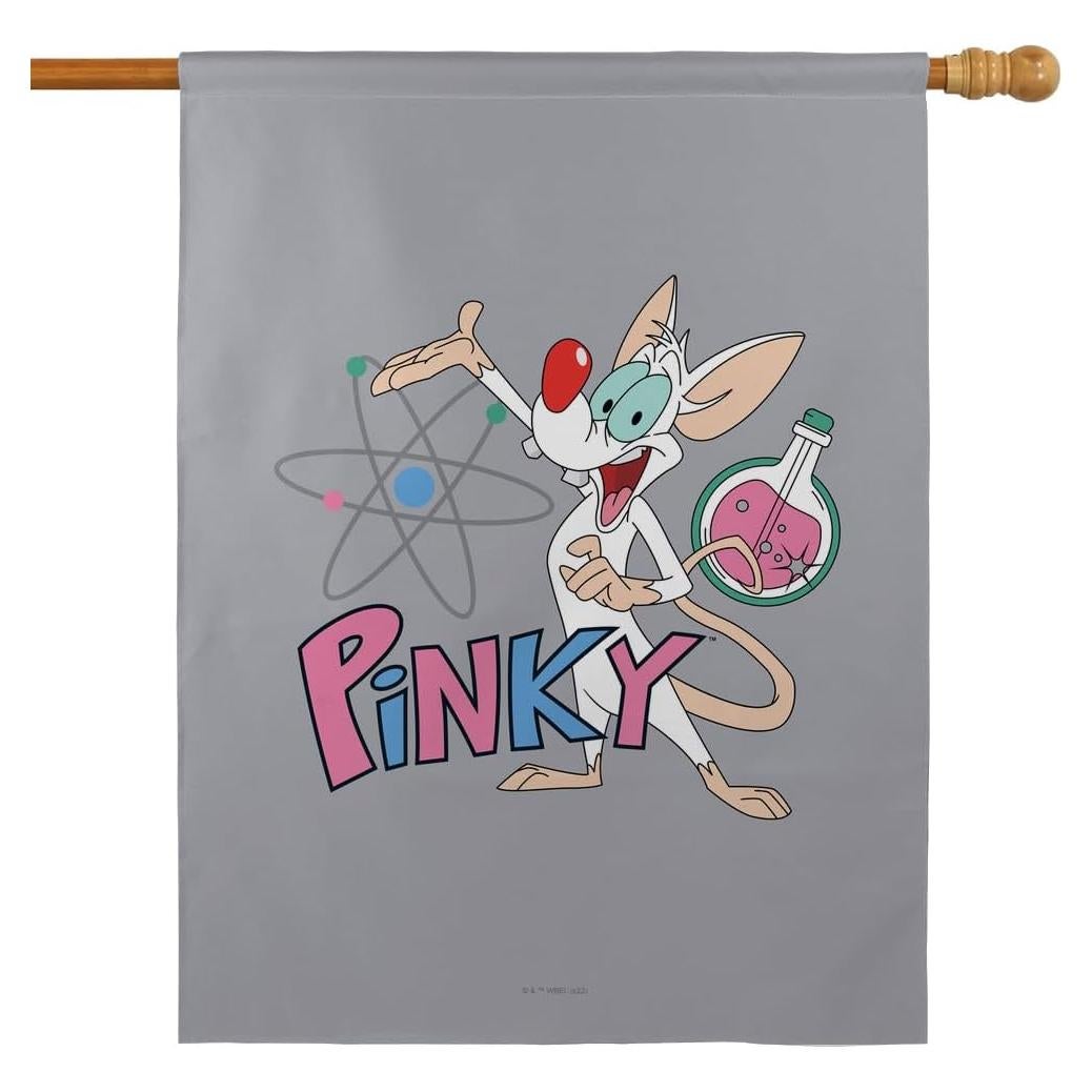 Bandera Doble Cara Pinky y el Cerebro 76x102 cm Poliéster