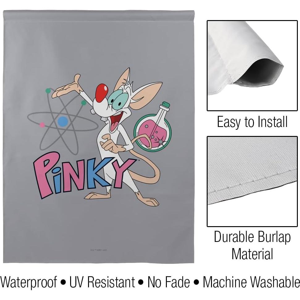 Bandera Doble Cara Pinky y el Cerebro 76x102 cm Poliéster