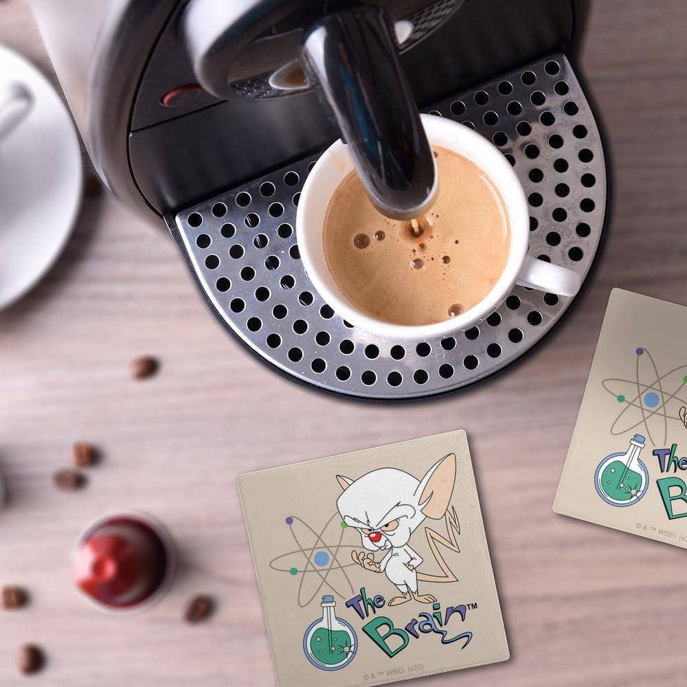 Set de 2 Posavasos Cerámicos Pinky y el Cerebro 9.9 cm