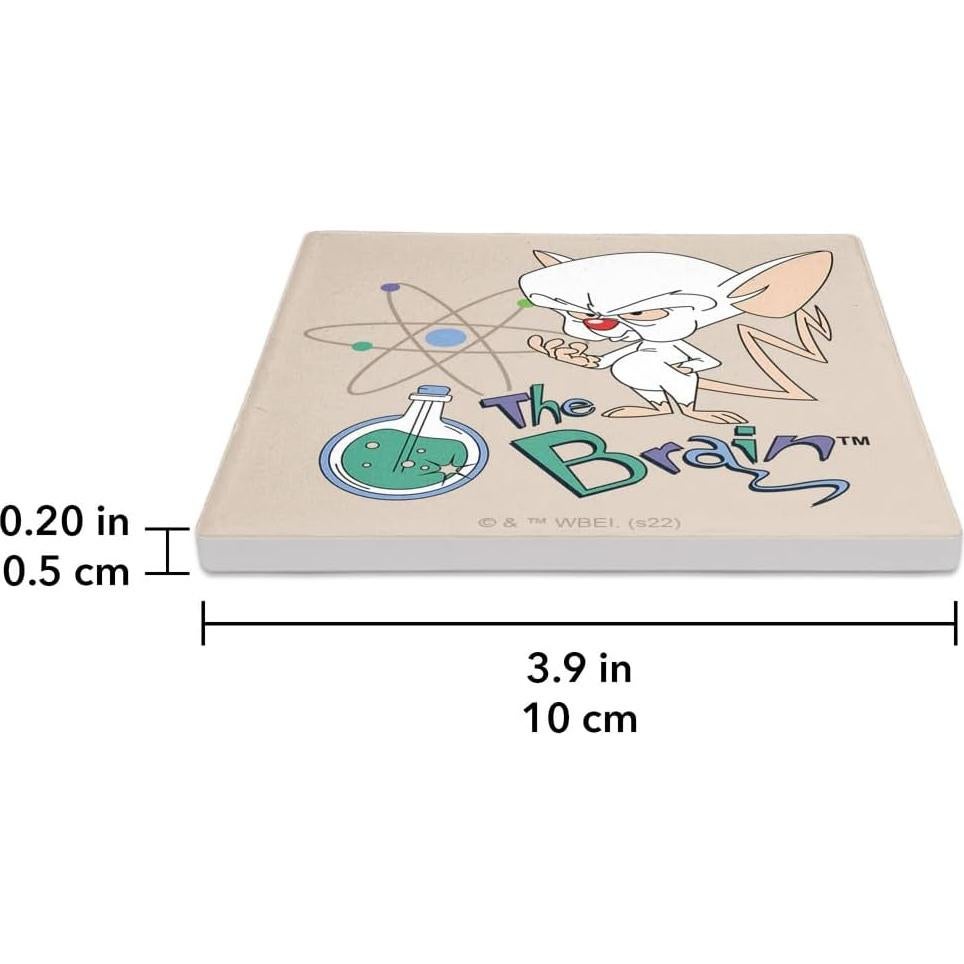 Set de 2 Posavasos Cerámicos Pinky y el Cerebro 9.9 cm