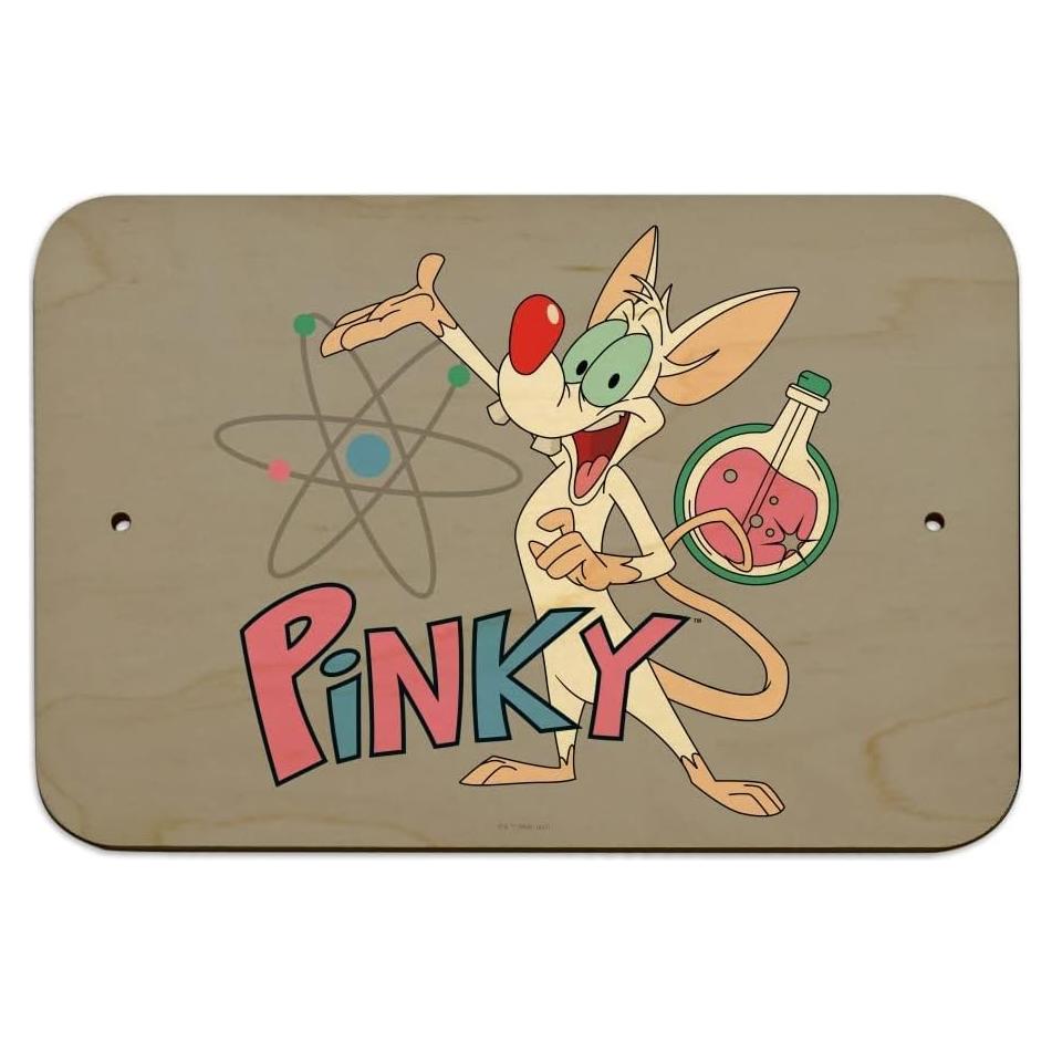 Señal de Oficina Pinky y el Cerebro - Madera 22.9x15.3cm