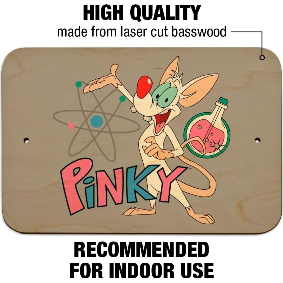 Señal de Oficina Pinky y el Cerebro - Madera 22.9x15.3cm