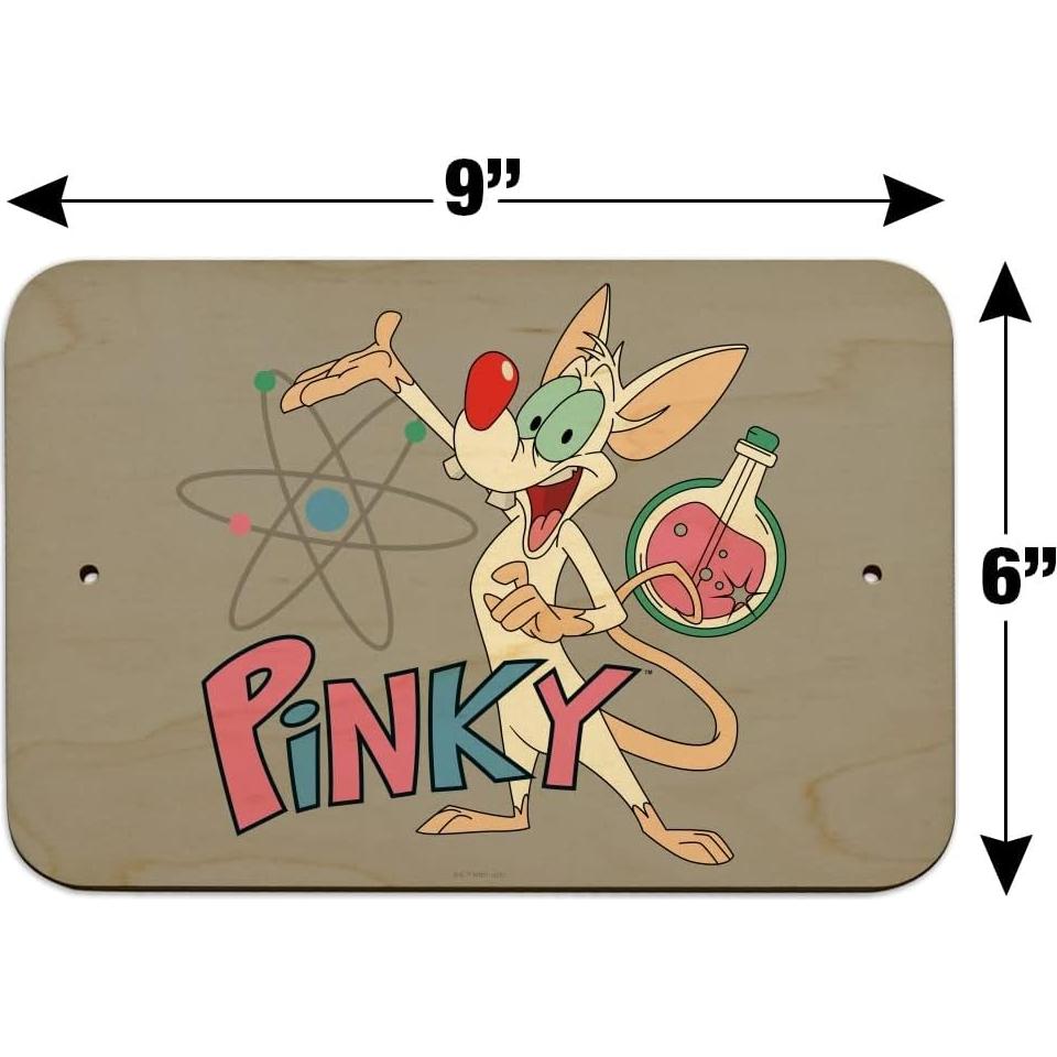Señal de Oficina Pinky y el Cerebro - Madera 22.9x15.3cm