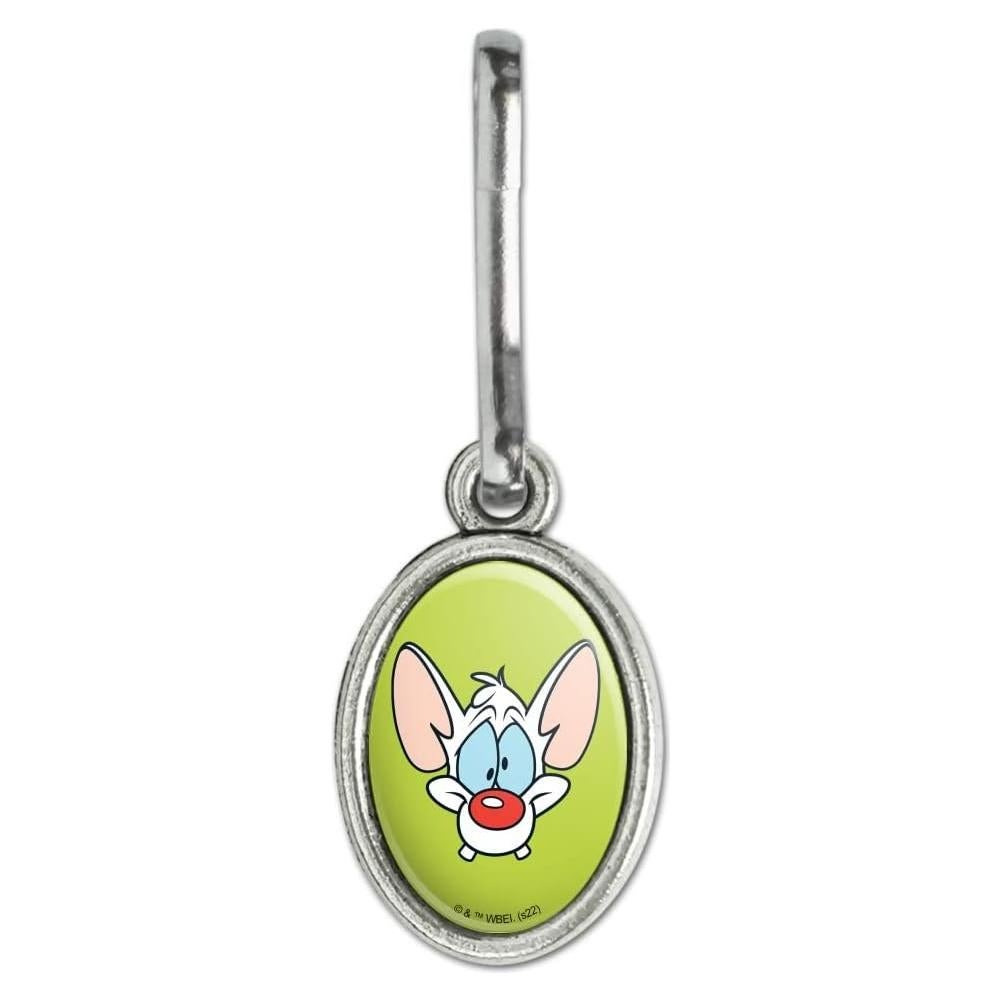 Colgante Ovalado Antiguo Pinky y el Cerebro para Cremalleras