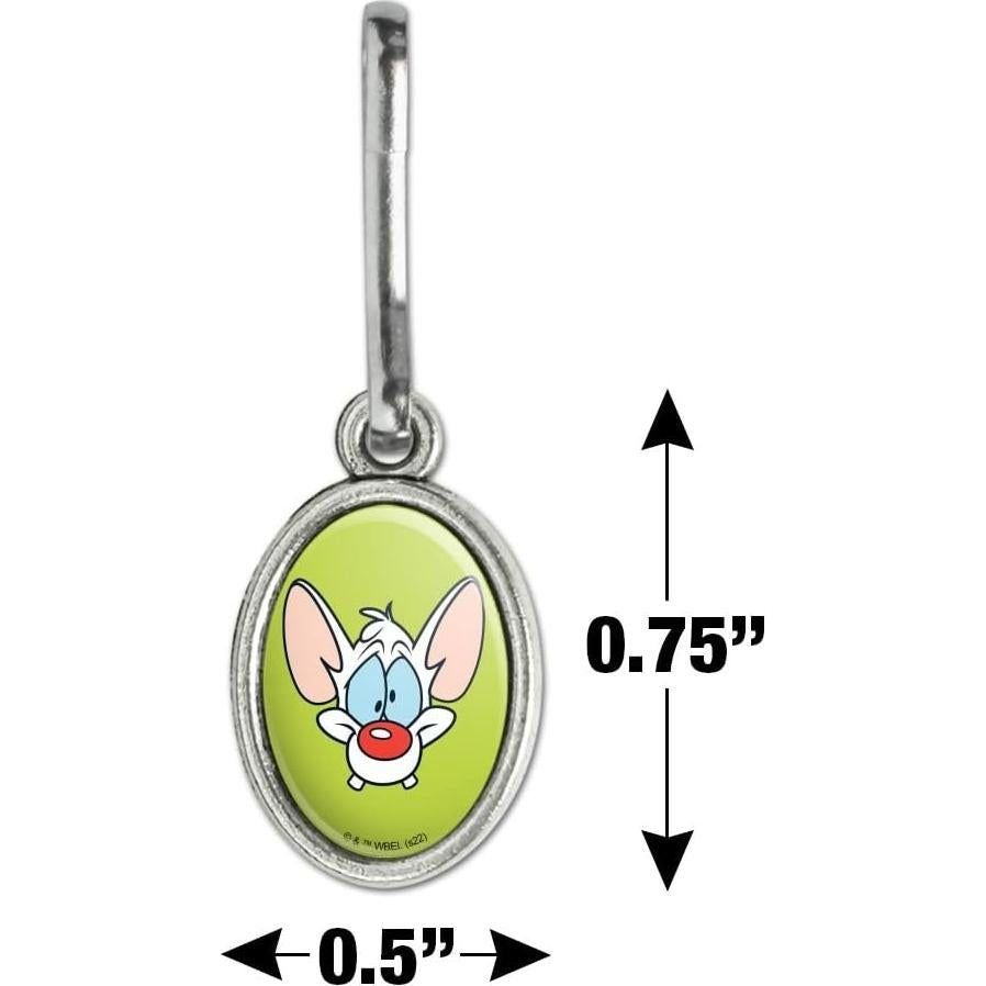 Colgante Ovalado Antiguo Pinky y el Cerebro para Cremalleras