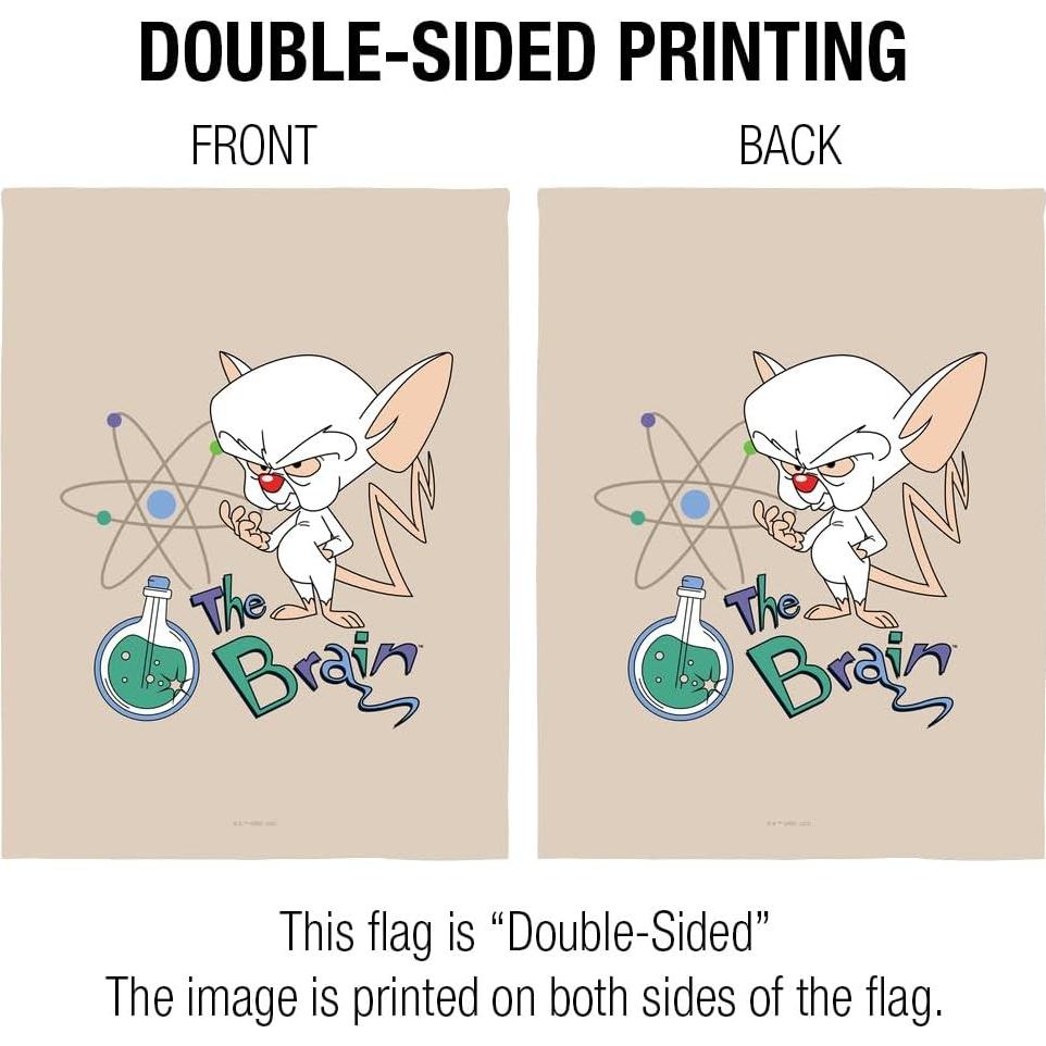 Bandera Doble Cara Pinky y El Cerebro 76x102 cm Poliester