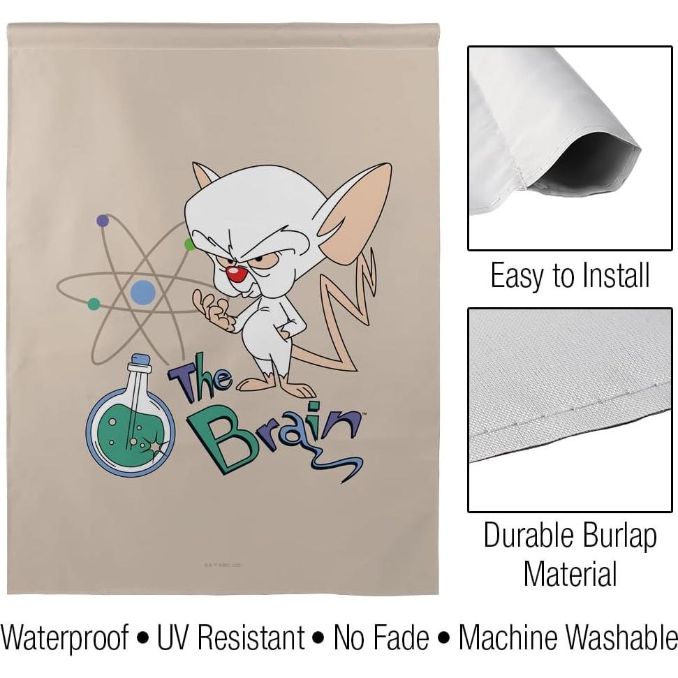 Bandera Doble Cara Pinky y El Cerebro 76x102 cm Poliester