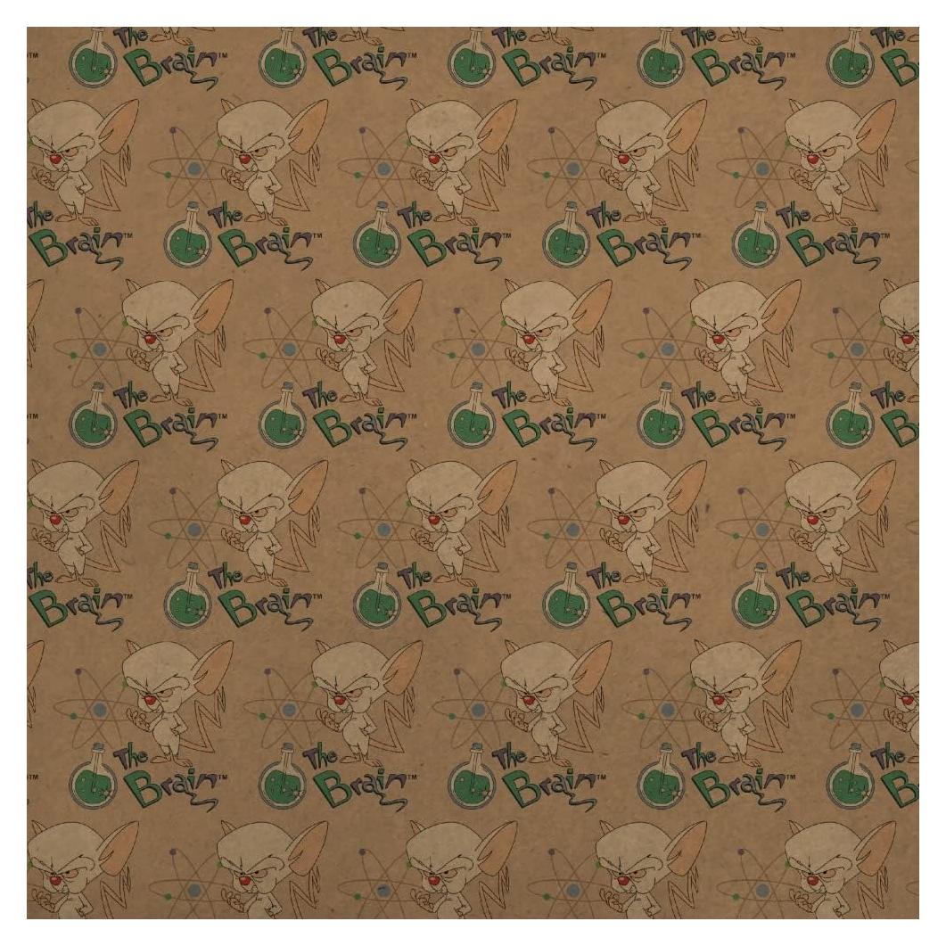 Papel de Regalo Kraft Pinky y el Cerebro 91x183 cm