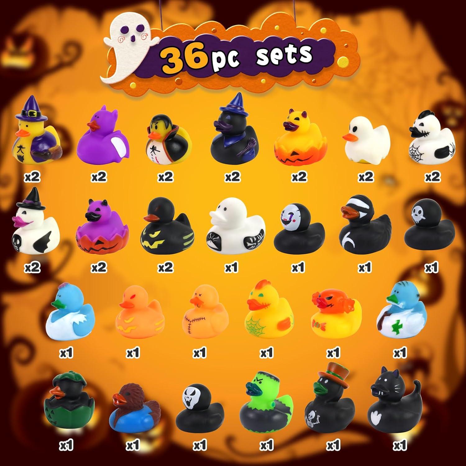 Set de 36 Patos de Goma Halloween Halovin - Juguetes Divertidos
