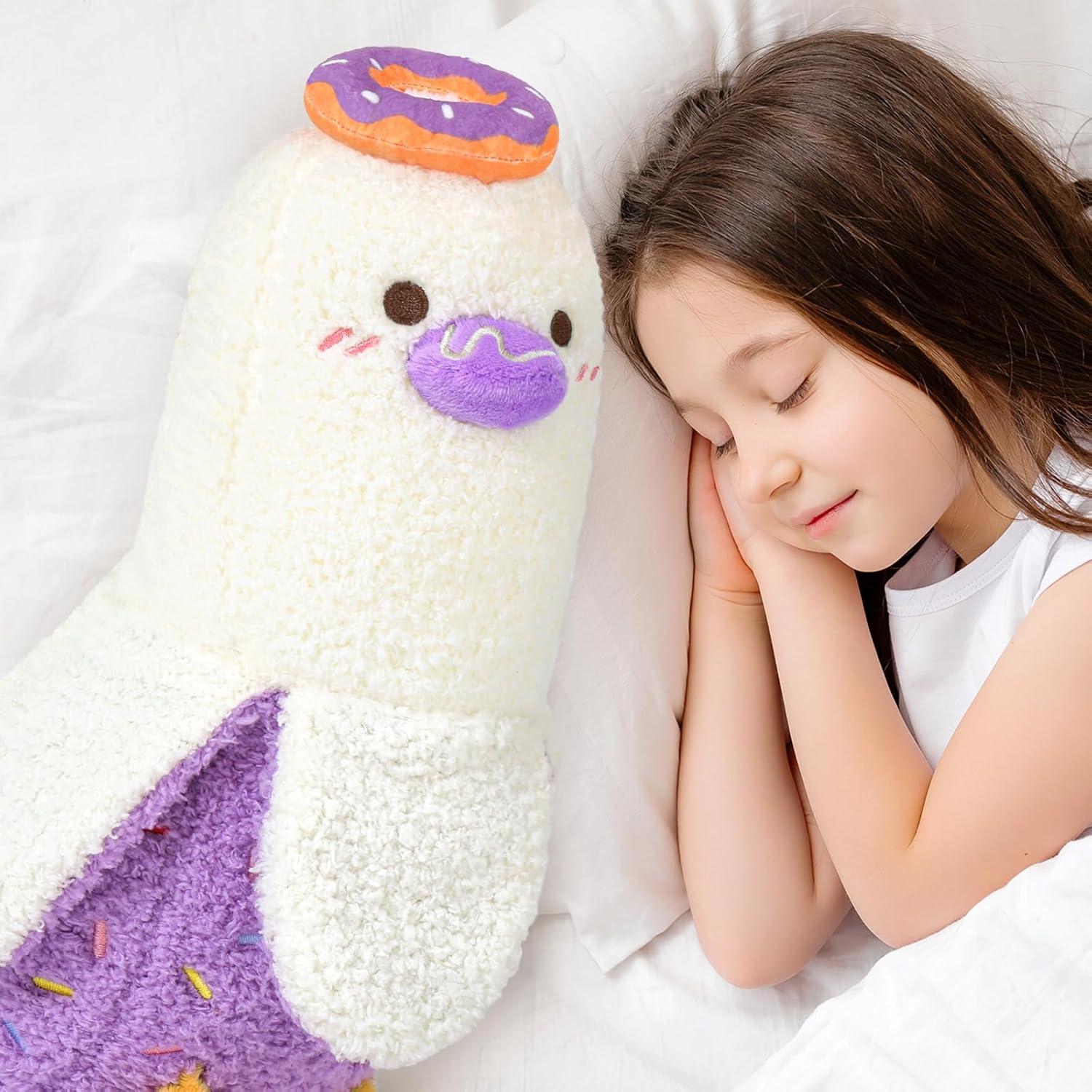 Almohada de Pluche Pato Plátano Donut PEACH CAT 50 cm Púrpura