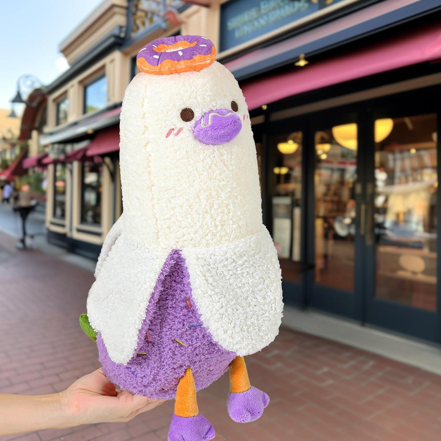 Almohada de Pluche Pato Plátano Donut PEACH CAT 50 cm Púrpura