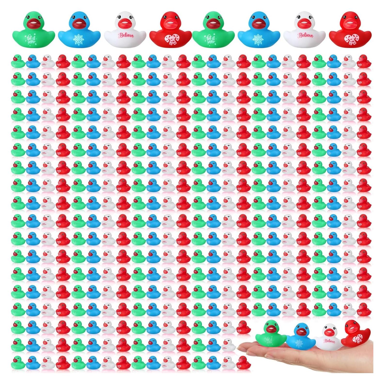 120 Patitos de Goma Navideños Mini Juguetes de Baño