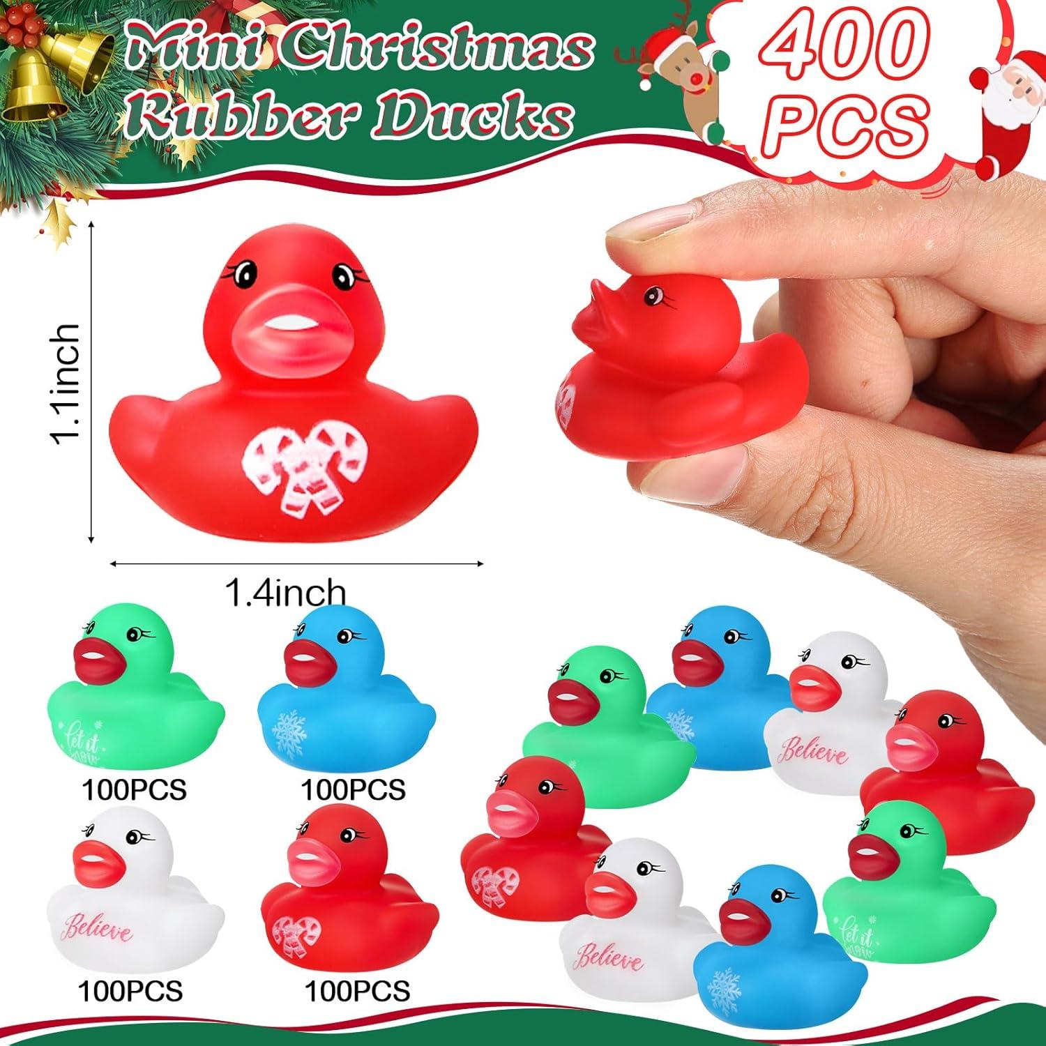 120 Patitos de Goma Navideños Mini Juguetes de Baño