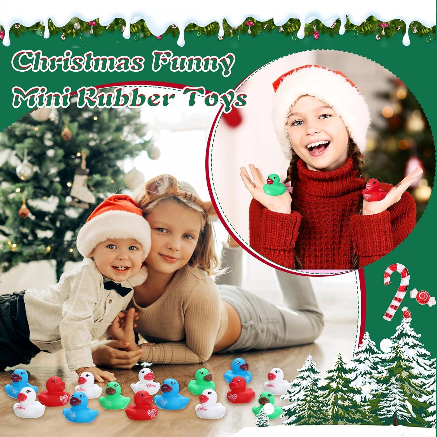 120 Patitos de Goma Navideños Mini Juguetes de Baño