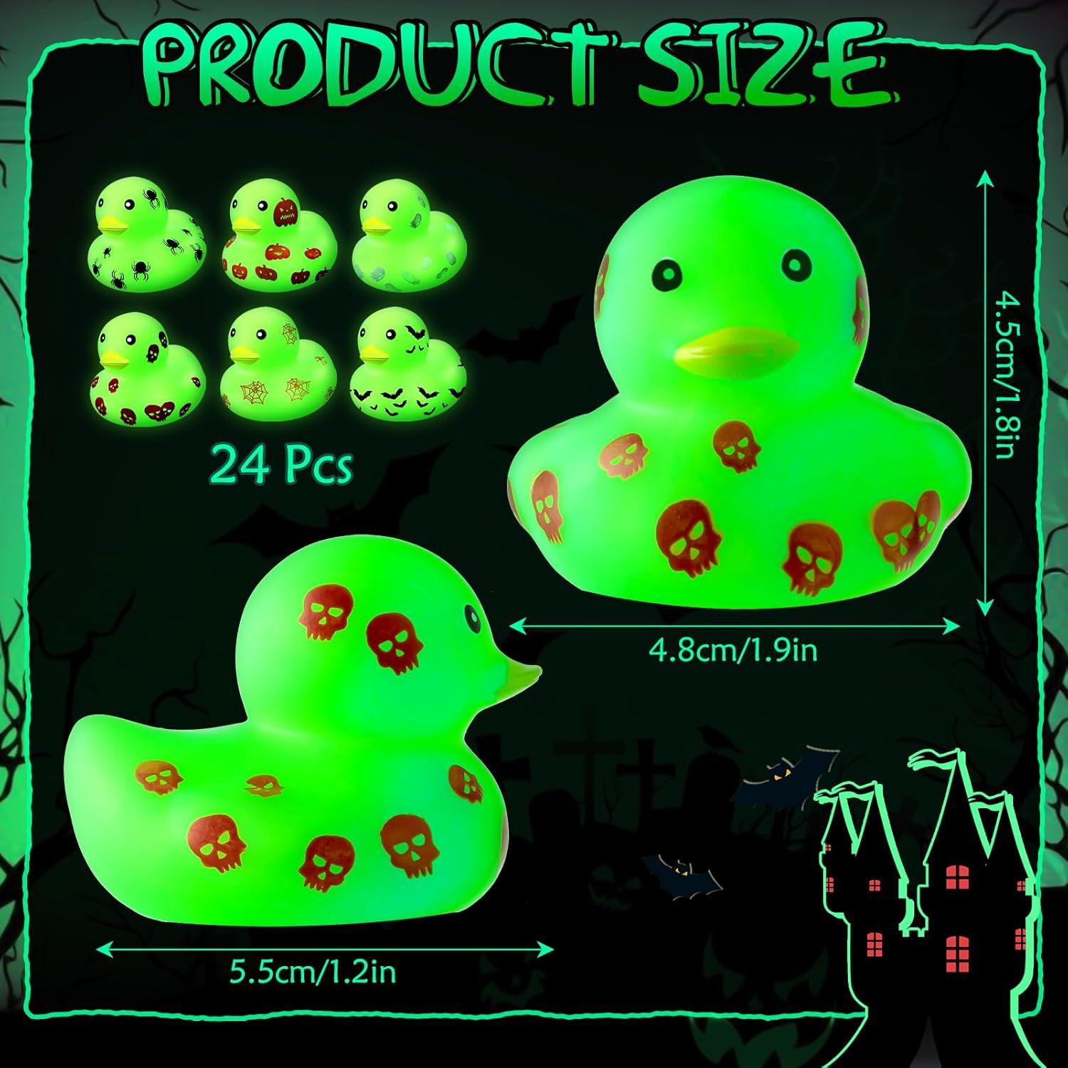 Patos de Goma Halloween Jenaai 24 Pcs Brillantes 5.5 cm