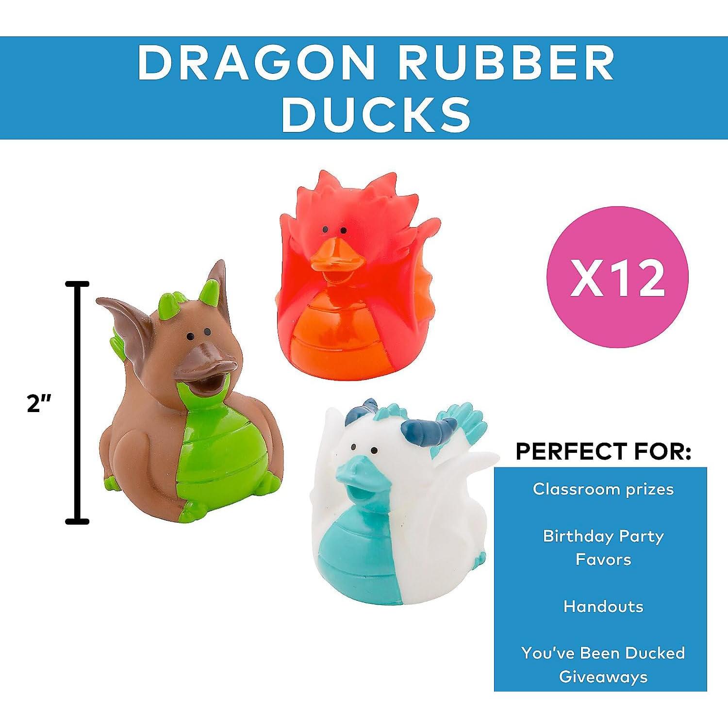 Juego de 12 Patitos de Goma Dragón Fun Express 5.08 cm