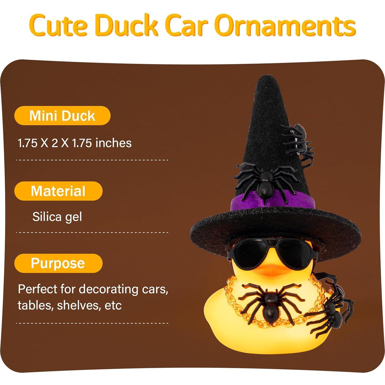 Pato de Goma Halloween Wonuu con Luz y Mini Arañas 5cm