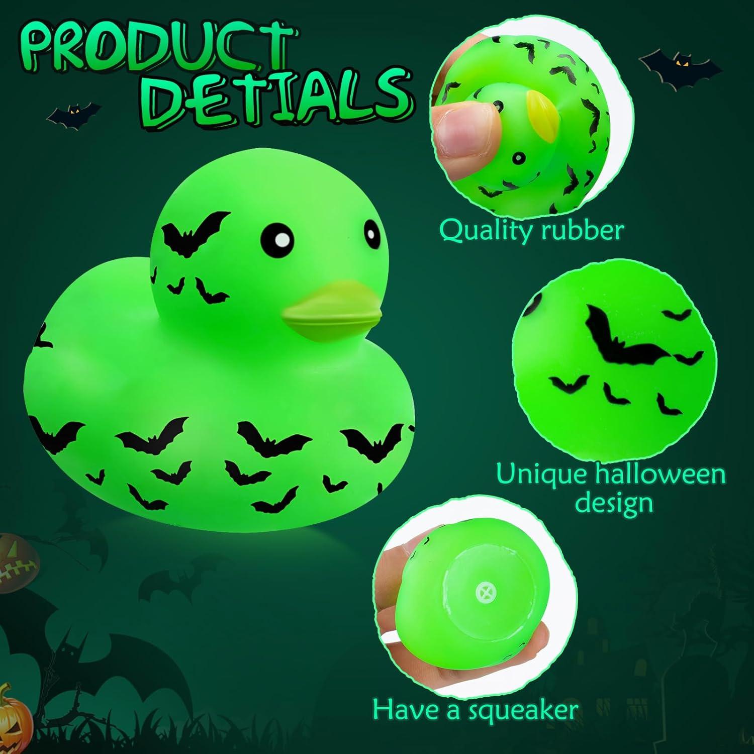 Patitos de Goma Halloween Jenaai 24 Pcs Brillan en la Oscuridad