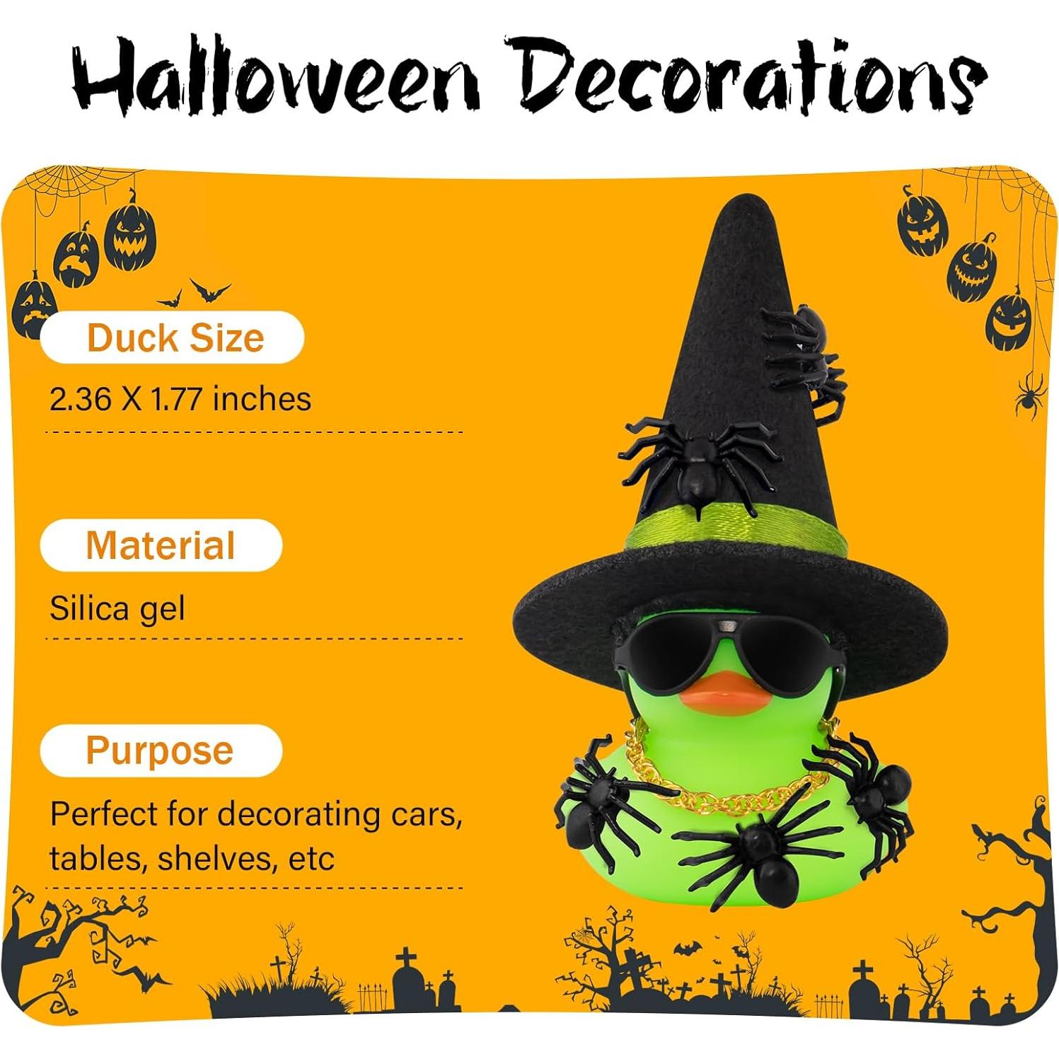 Pato de Goma Halloween Mini wonuu con Sombrero y Accesorios