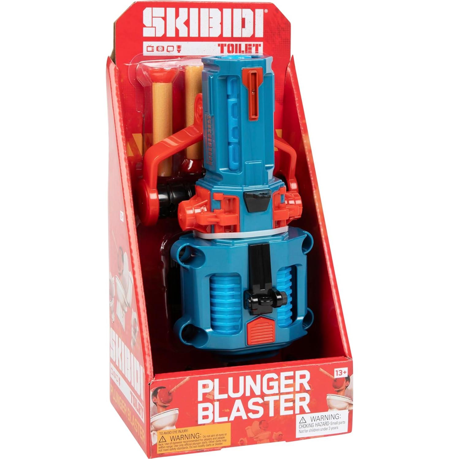 Blaster de Desatascador Skibidi Toilet Bonkers Toys con 4 Dardos