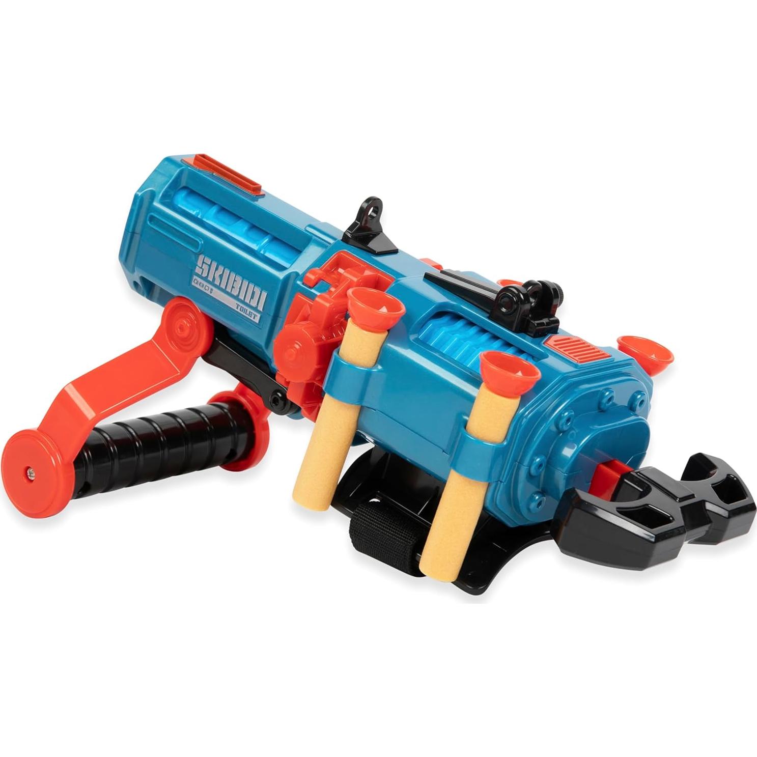 Blaster de Desatascador Skibidi Toilet Bonkers Toys con 4 Dardos