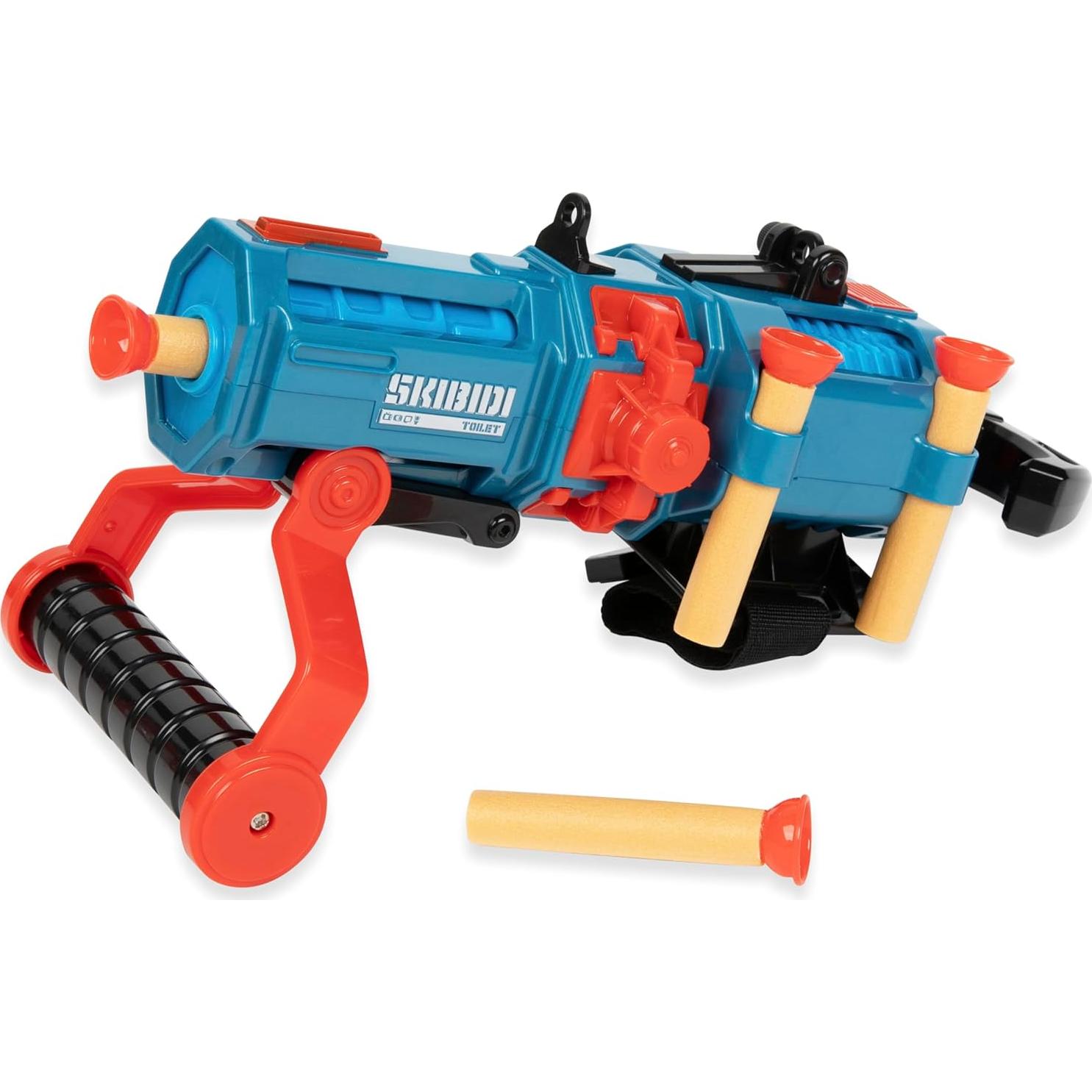 Blaster de Desatascador Skibidi Toilet Bonkers Toys con 4 Dardos