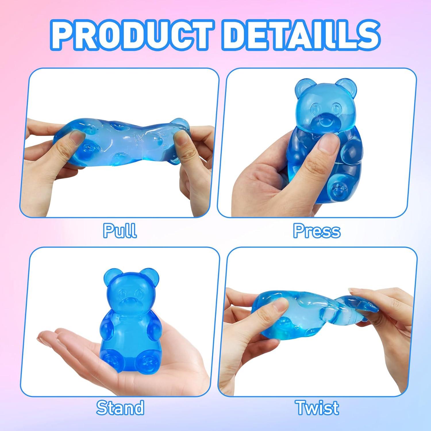 Juguete de Estrés Oso Squishy Taba Azul 8cm Alivio Ansiedad