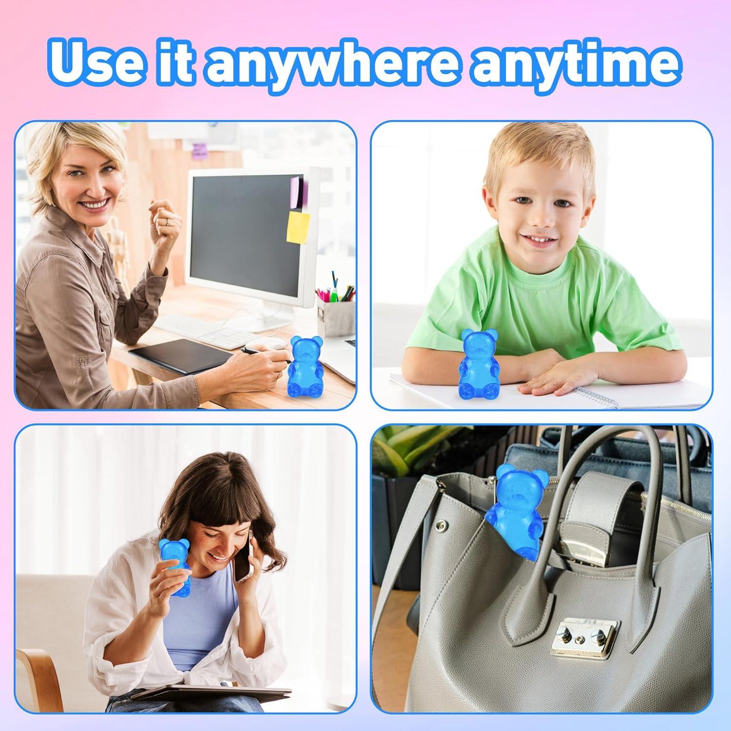 Juguete de Estrés Oso Squishy Taba Azul 8cm Alivio Ansiedad