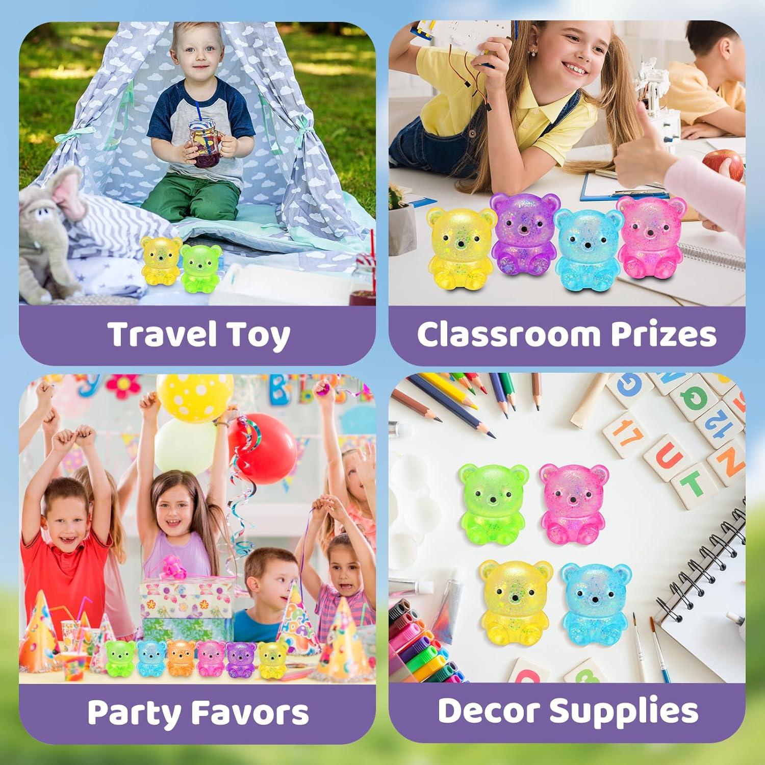 12 Pelotas Antiestrés Squishy VESPRO Oso Colorido 10.97 cm