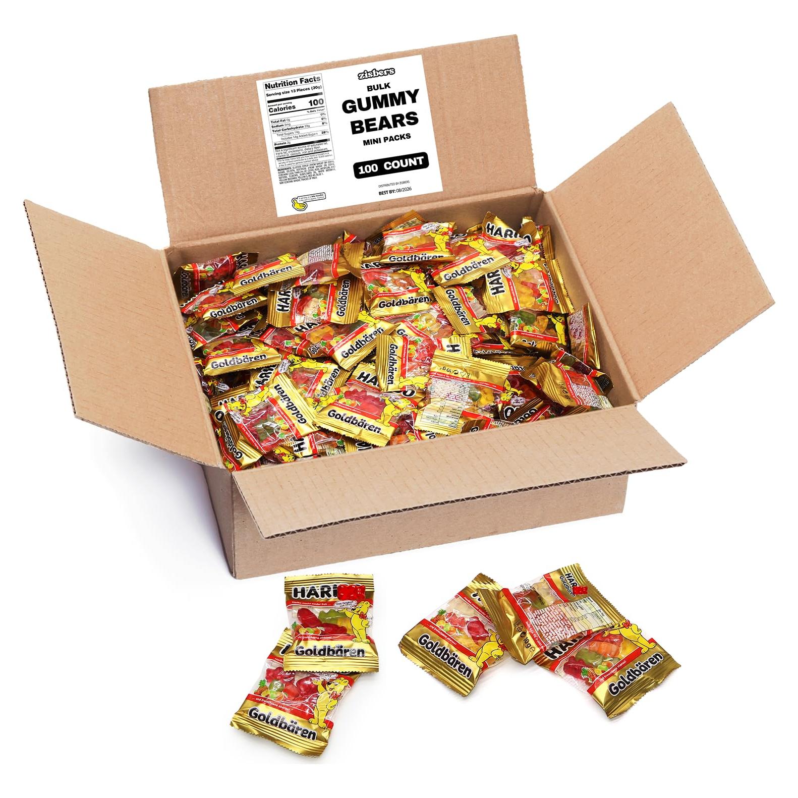 Caramelos Zisbers Ositos de Goma a Granel 100 Paquetes Frutales