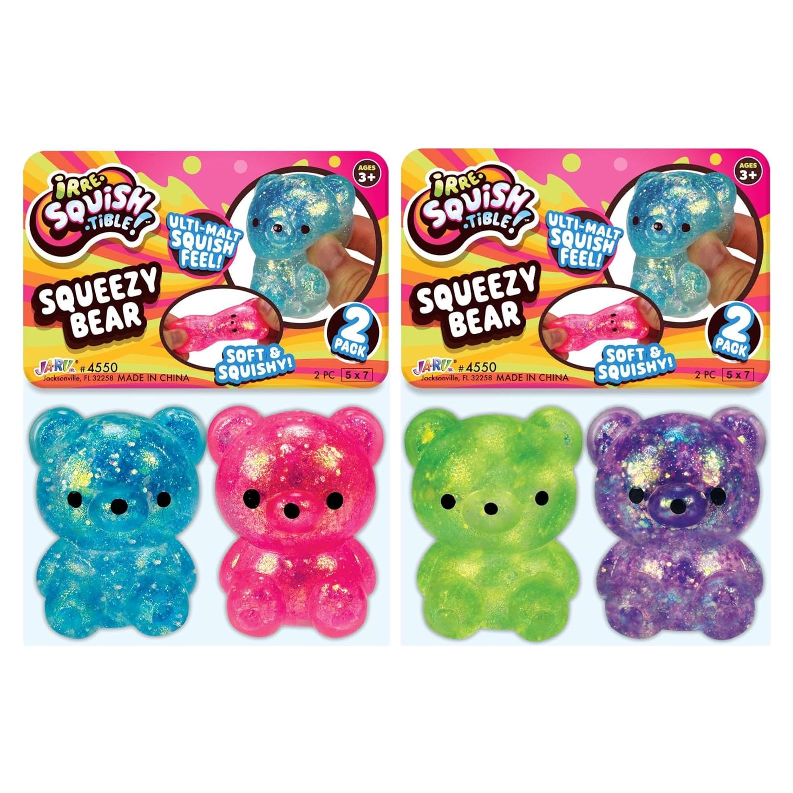 JA-RU Oso Aplastable 2 Paquetes - Juguete Antiestrés para Niños