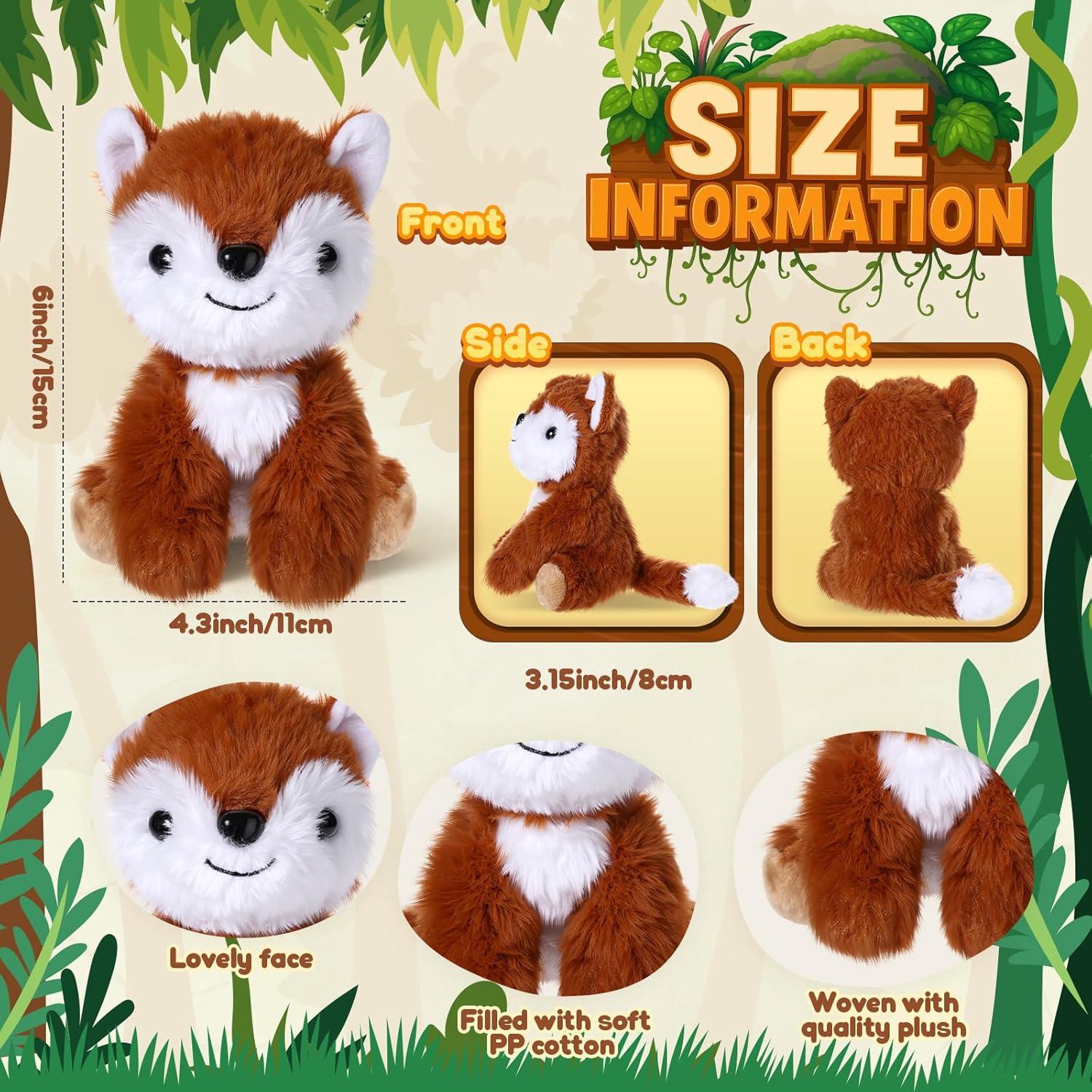 Juego de 12 Zorros de Peluche 15 cm - Blueweenly