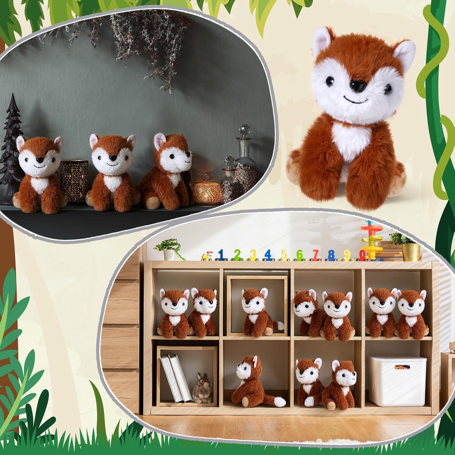 Juego de 12 Zorros de Peluche 15 cm - Blueweenly