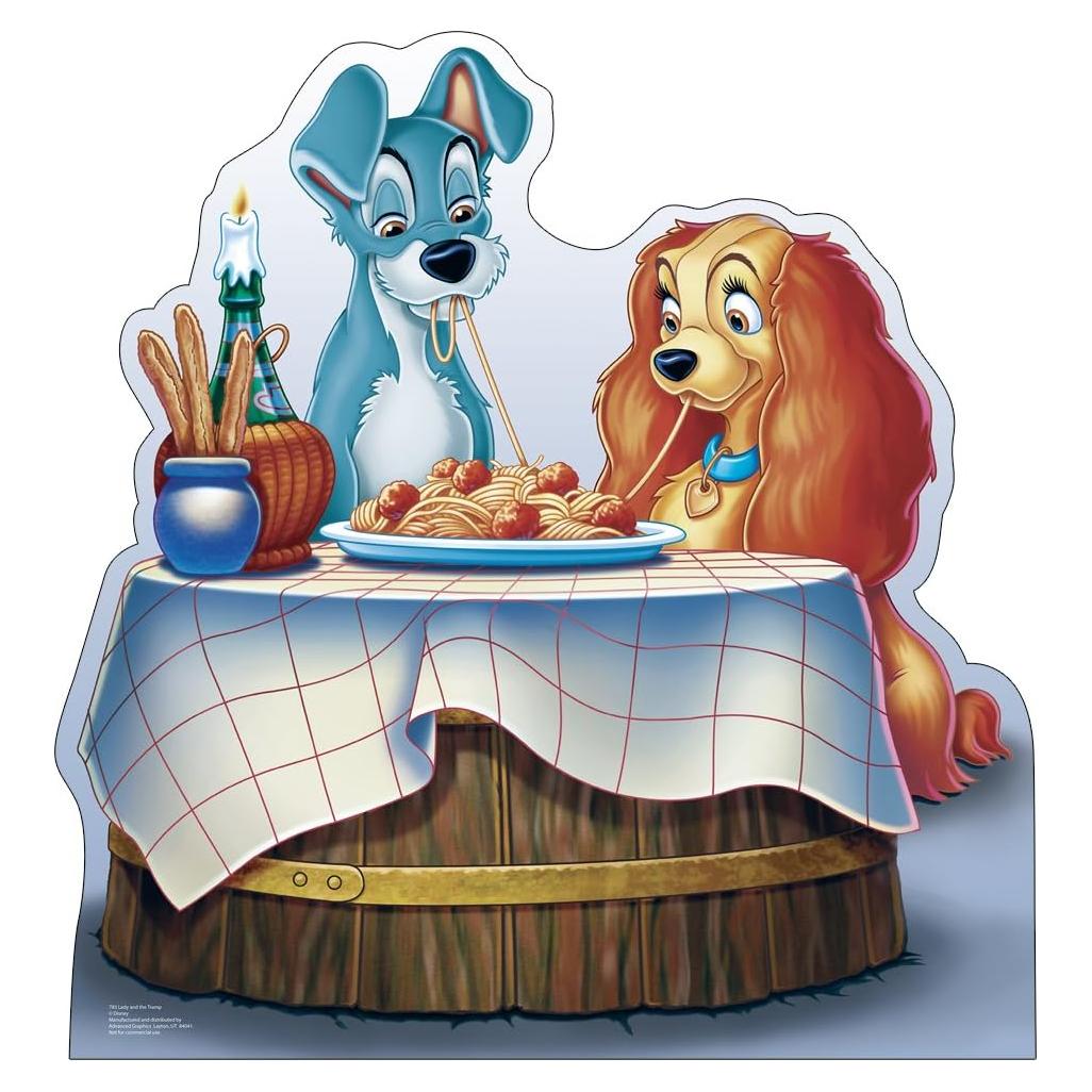 Recorte de cartón Lady y el Vagabundo Disney 91.4x88.9 cm