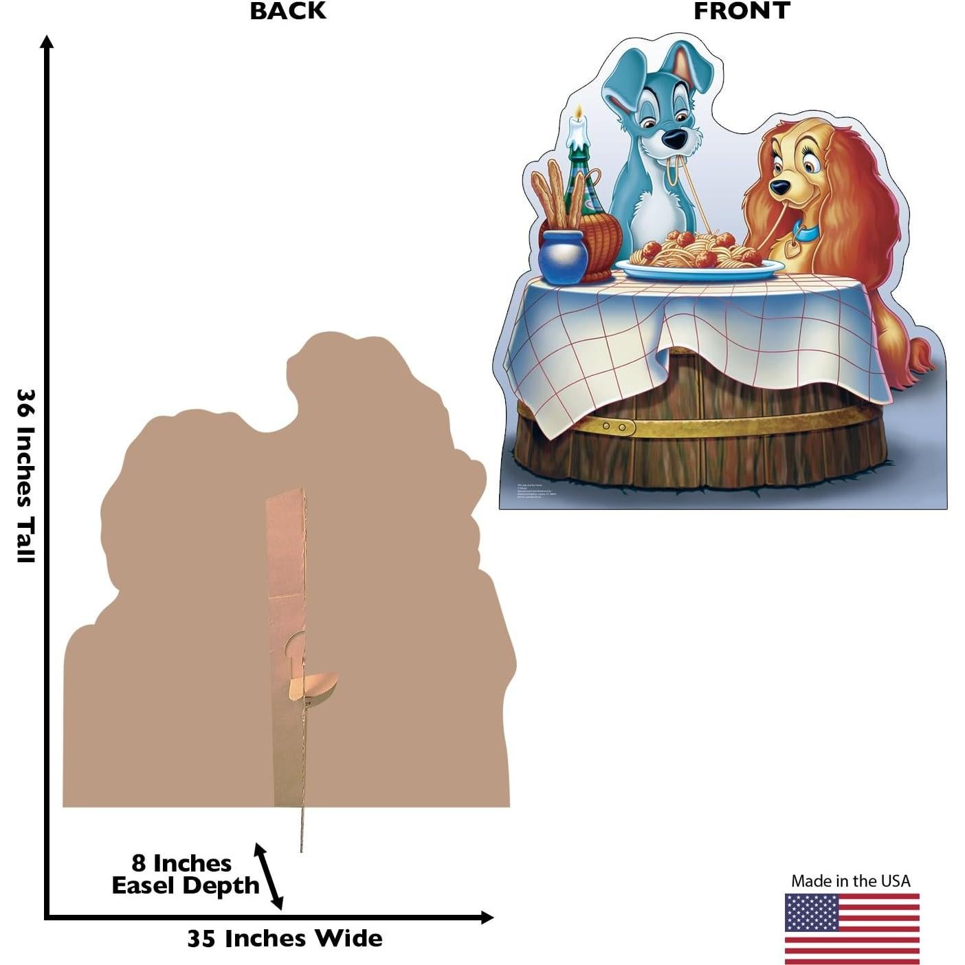 Recorte de cartón Lady y el Vagabundo Disney 91.4x88.9 cm