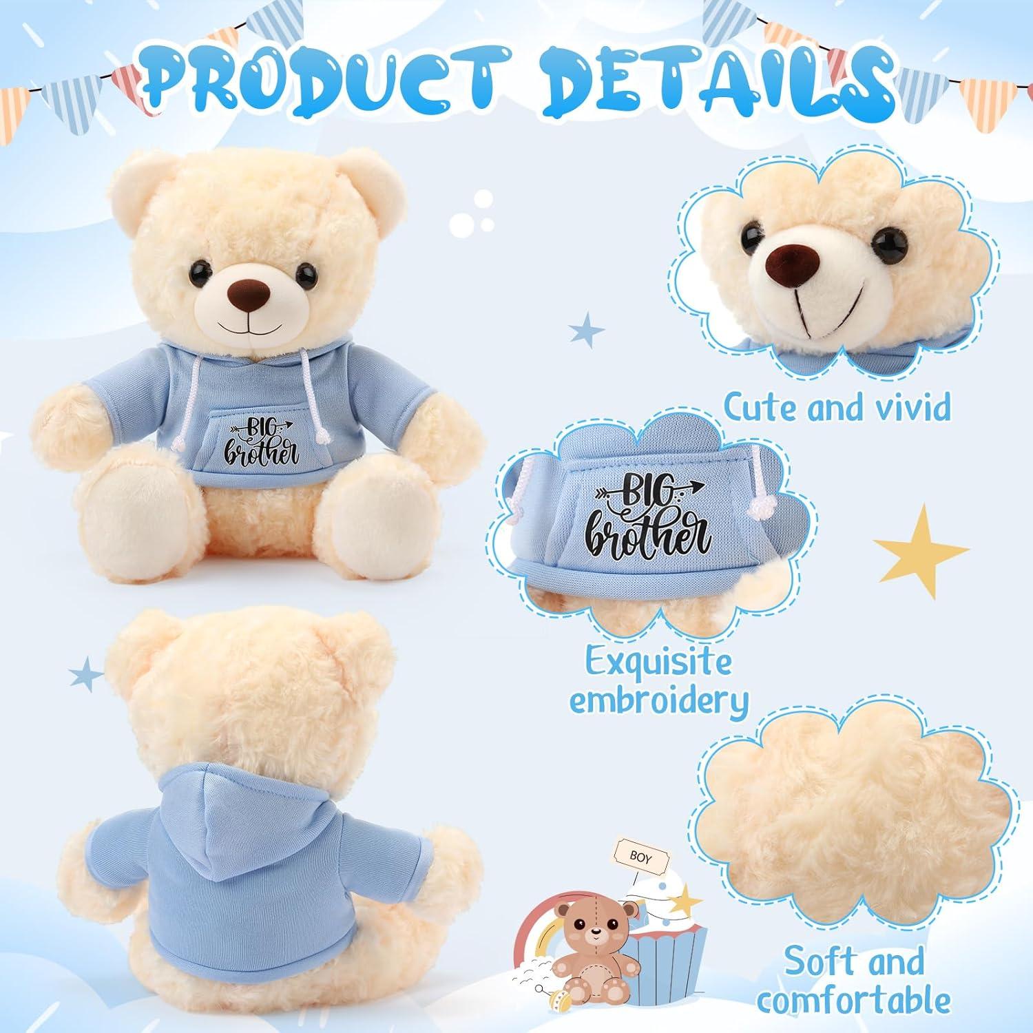 Oso de Peluche Hermano Mayor 25 cm con Sudadera Azul