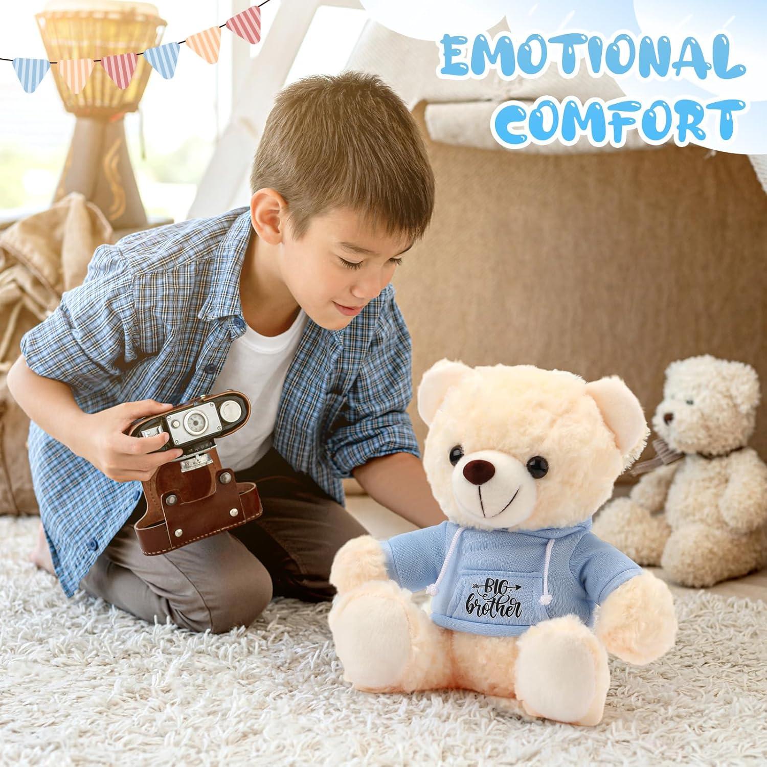 Oso de Peluche Hermano Mayor 25 cm con Sudadera Azul