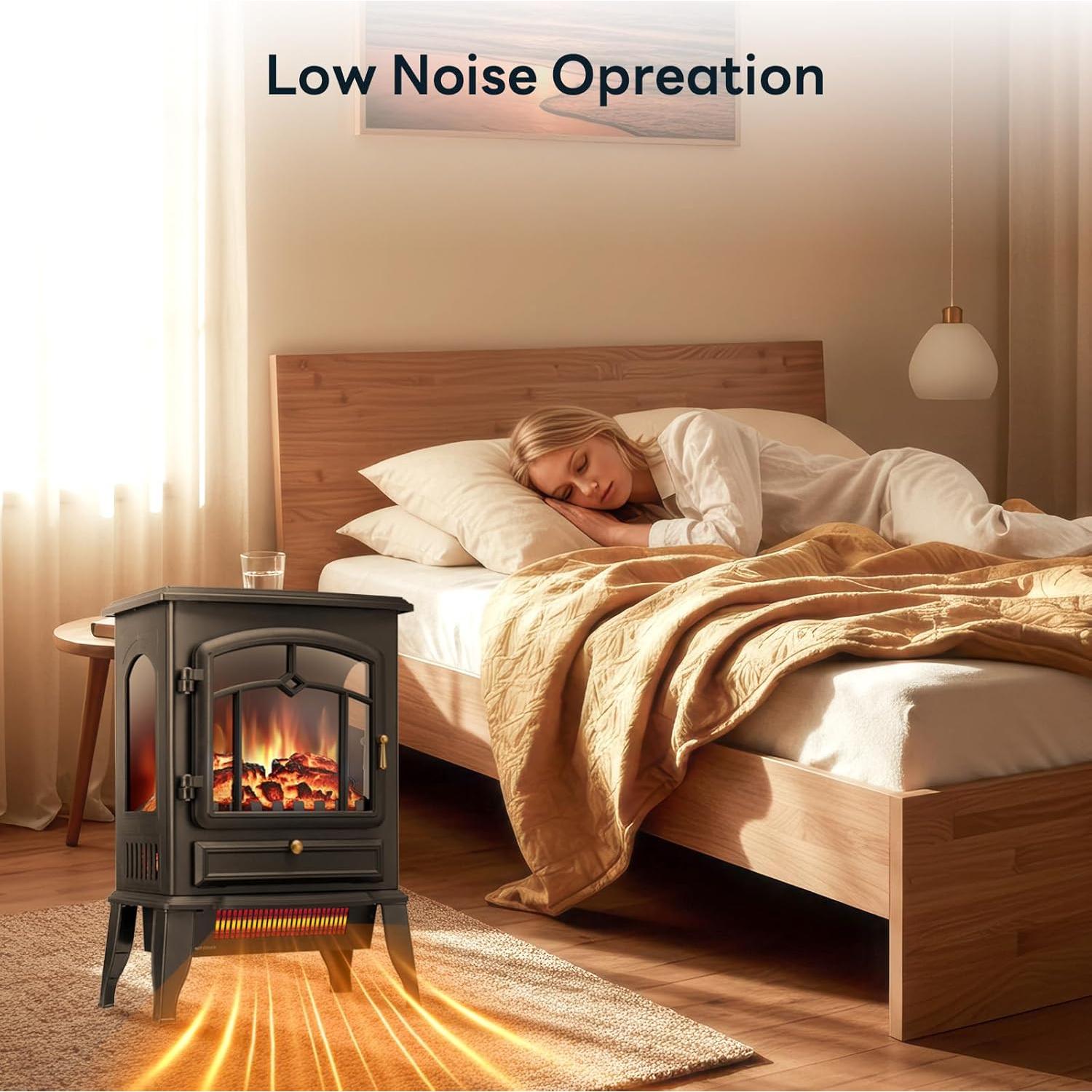 Estufa eléctrica ZAFRO Chimenea 5100 BTU 1000W/1500W Negra