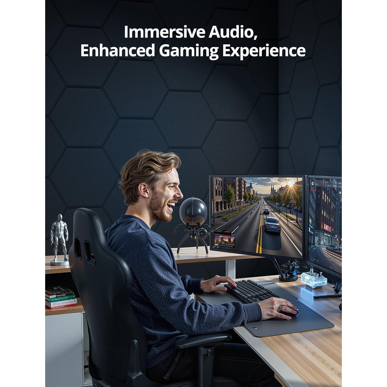 Paneles Acústicos Hexagonales Kuchoow, Paquete de 12, Negro