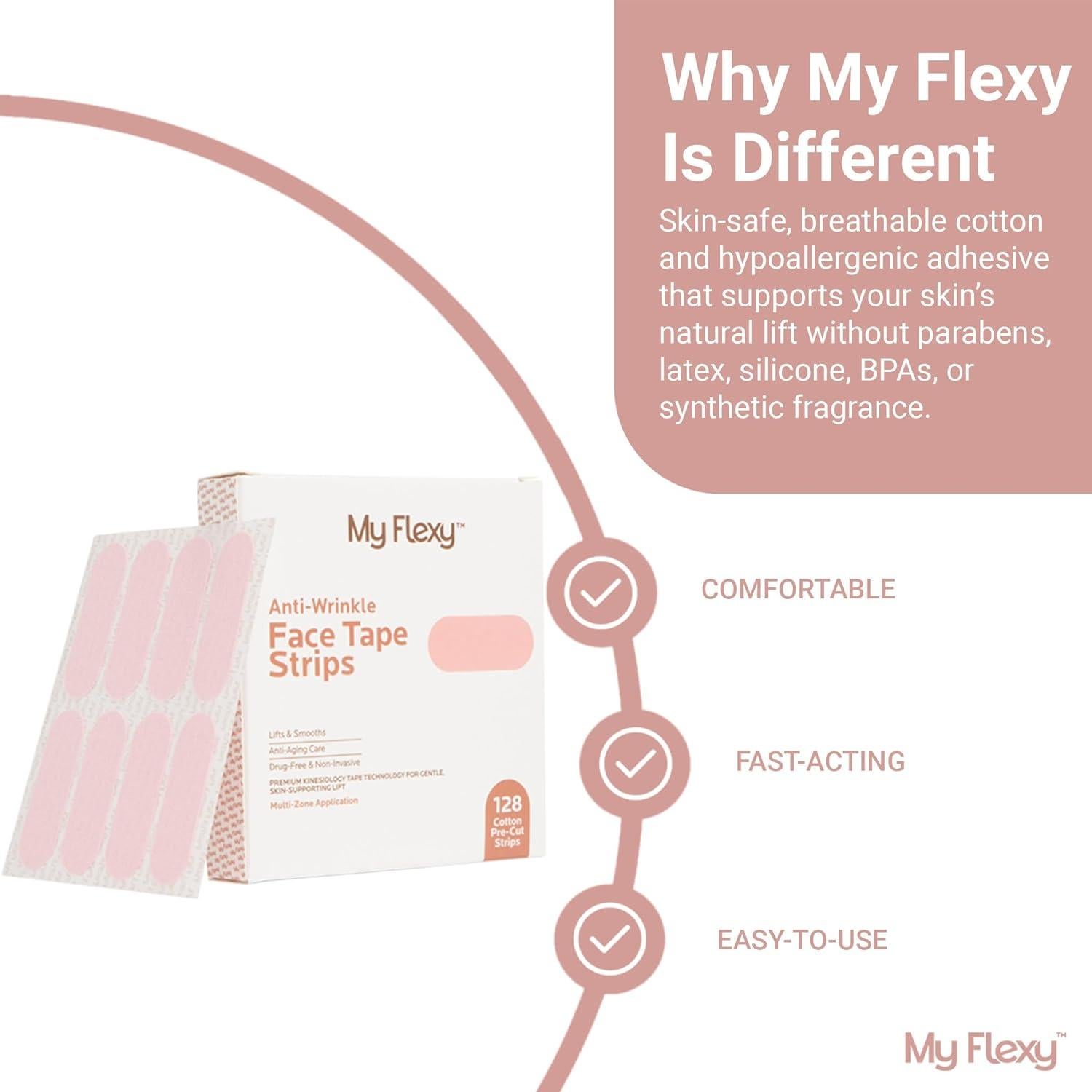 Tiras de Cinta Facial Antienvejecimiento My Flexy - 128 Tiras