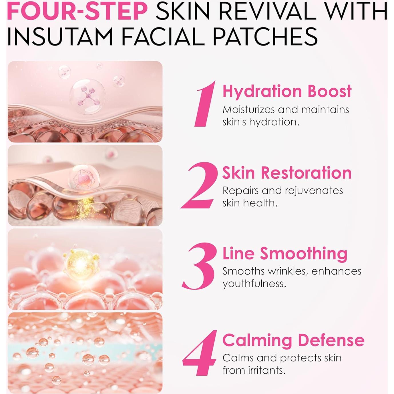 Parches Antiarrugas Faciales Insutam - 12 Piezas para Suavizar Líneas de Sonrisa