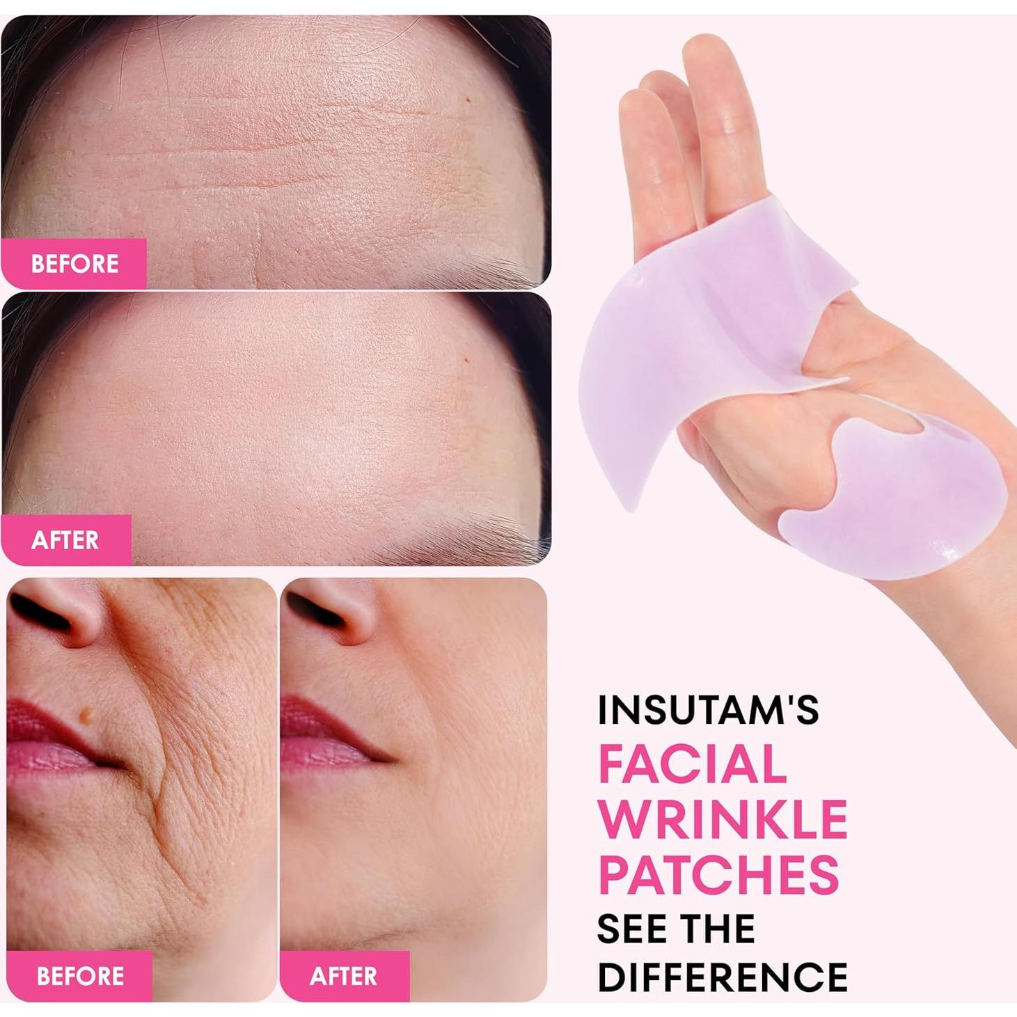 Parches Antiarrugas Faciales Insutam - 12 Piezas para Suavizar Líneas de Sonrisa