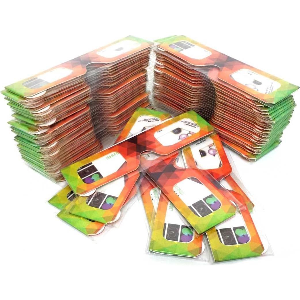 Gafas de Difracción de Papel 100 Pares - Arcoíris para Fiestas