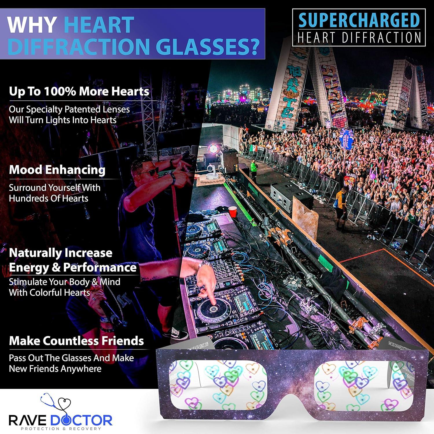 Gafas de Difracción en Forma de Corazón Rave Doctor
