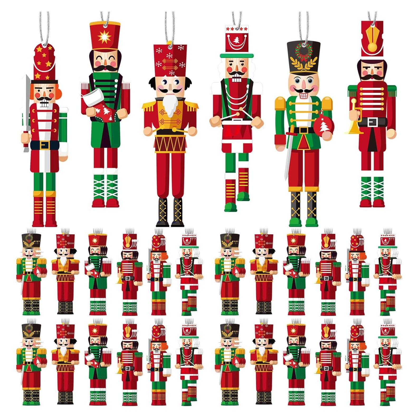 Conjunto de Adornos de Cascanueces de Madera 96 Piezas