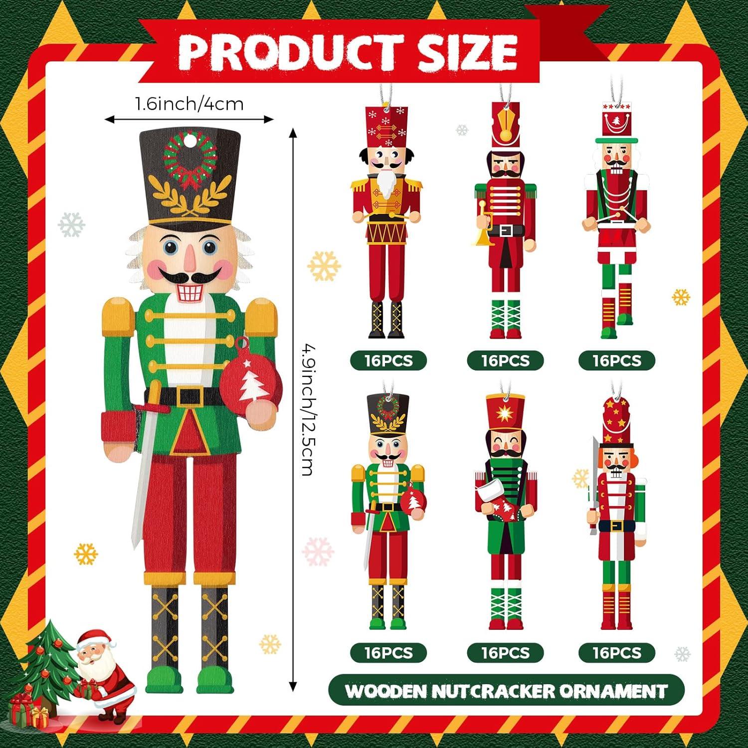 Conjunto de Adornos de Cascanueces de Madera 96 Piezas